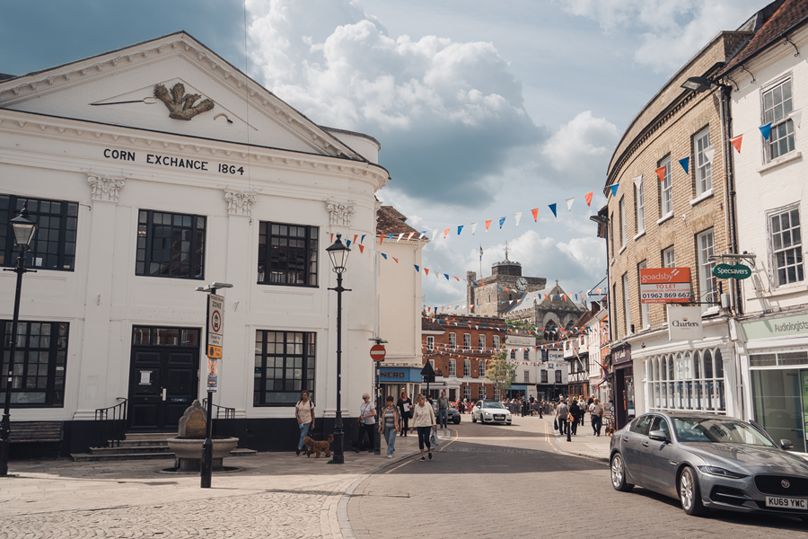 Romsey Cornmarket and Market area high street