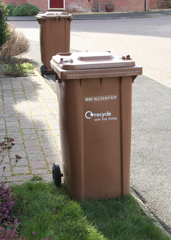 Brown Wheeled Bins Out For Collection
