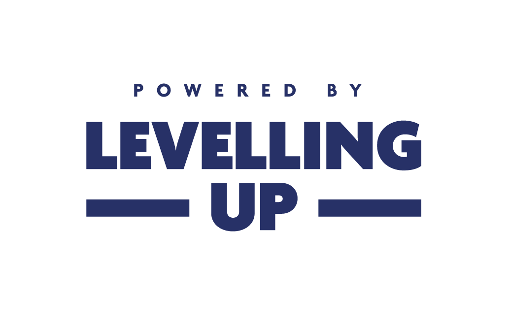 powered by leveling up logo