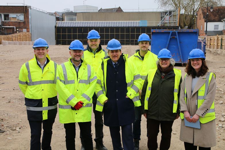 Team on demolition site