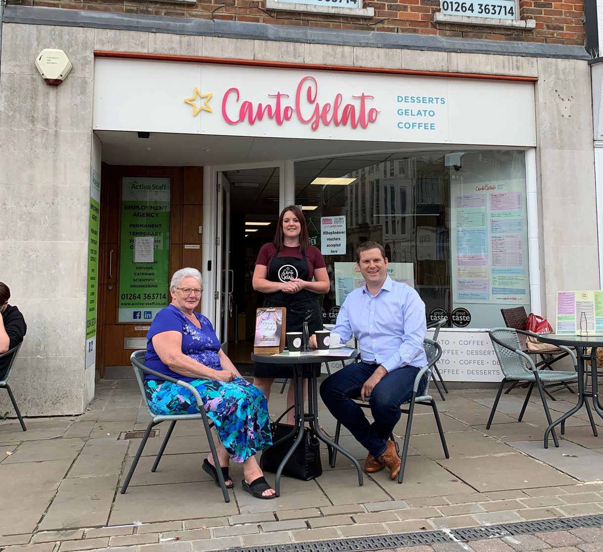 Cllrs North and Andersen at Canto Gelato