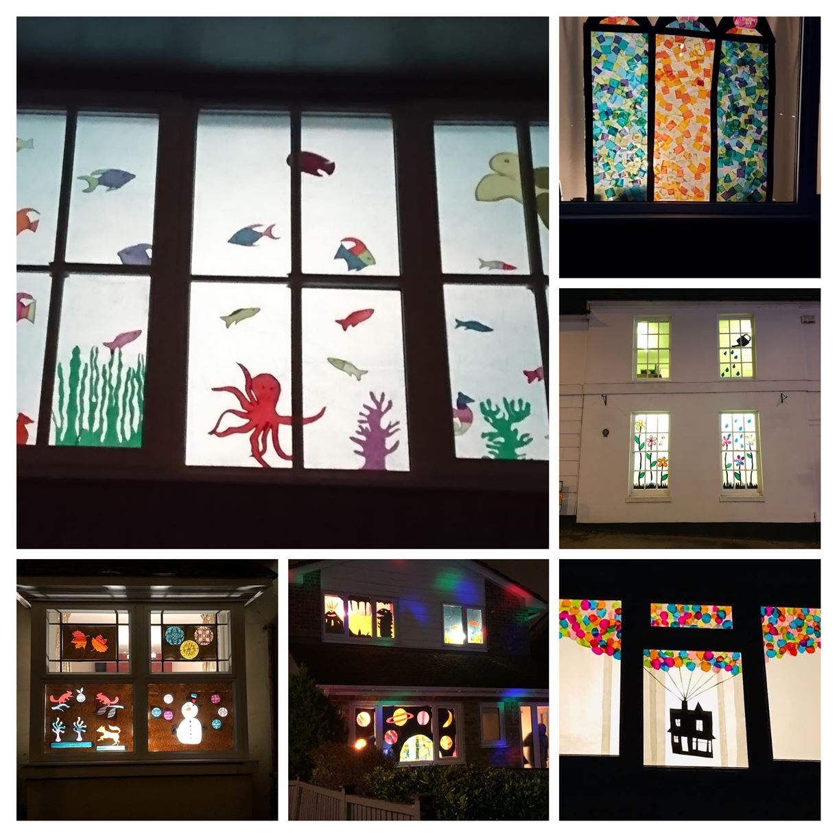 A selection of windows in the Winter Wanderland