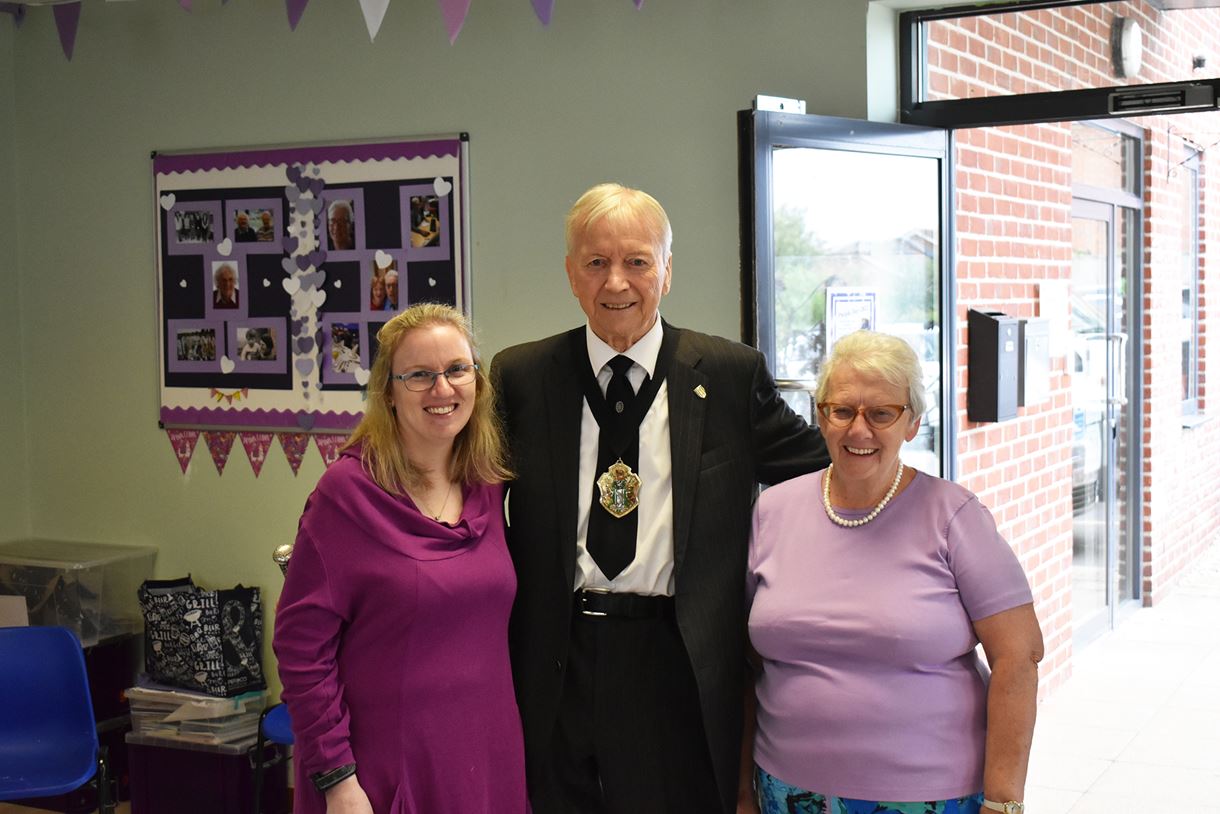 Mayor of Test Valley, councillor Dowden, Vikki Cheshire and councillor Iris Anderson