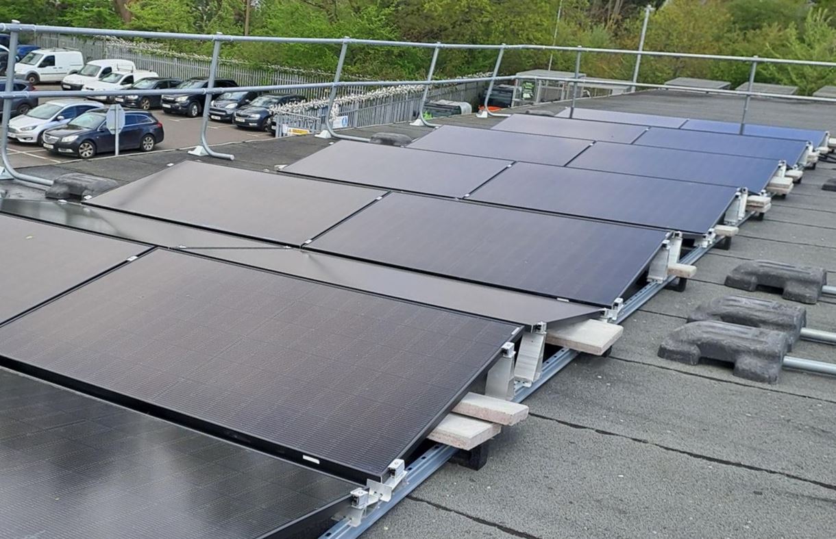 Solar panels installed on Bourne House roof